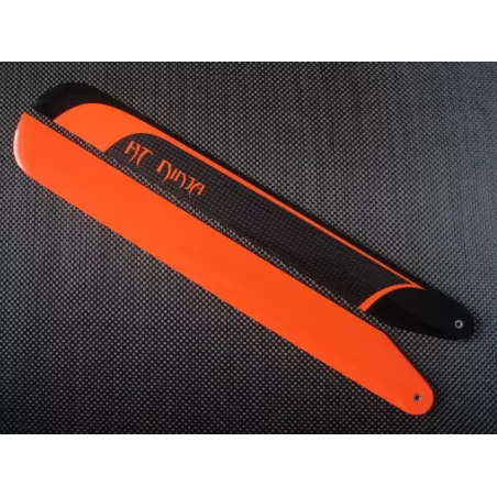 2 symetrical Helitec blades Ninja carbon 515mm Neon Orange
