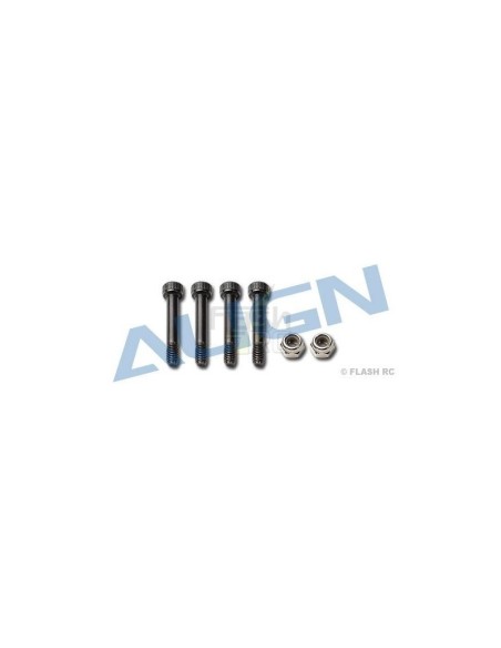 H55059 - Vis 6 pans M4x25 (4pcs) + écrous nylstop (2pcs) - TREX 550E Align 