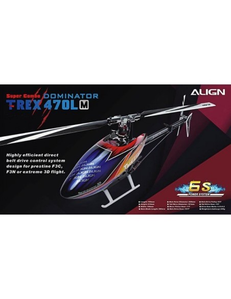 Align T-Rex 470LM Dominator Combo 6S sans gyro 