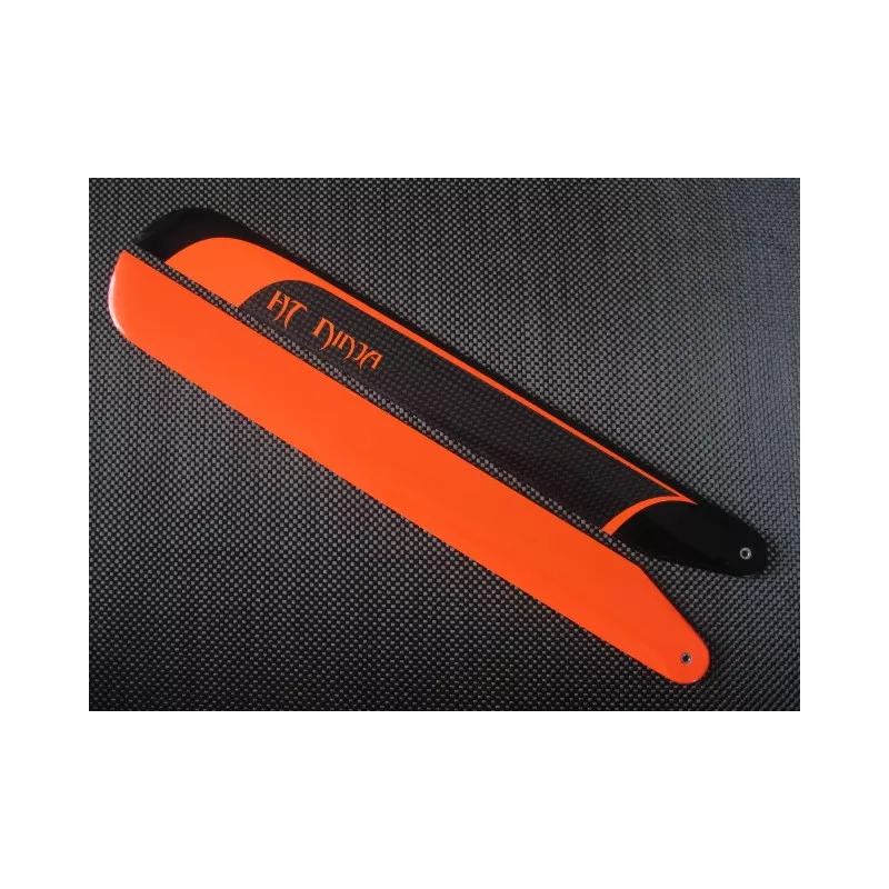 2 symetrical Helitec blades Ninja carbon 515mm Neon Orange