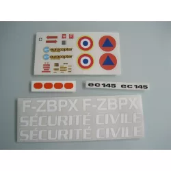 Sticker set for Alouette 3 "securité civile" 600 size